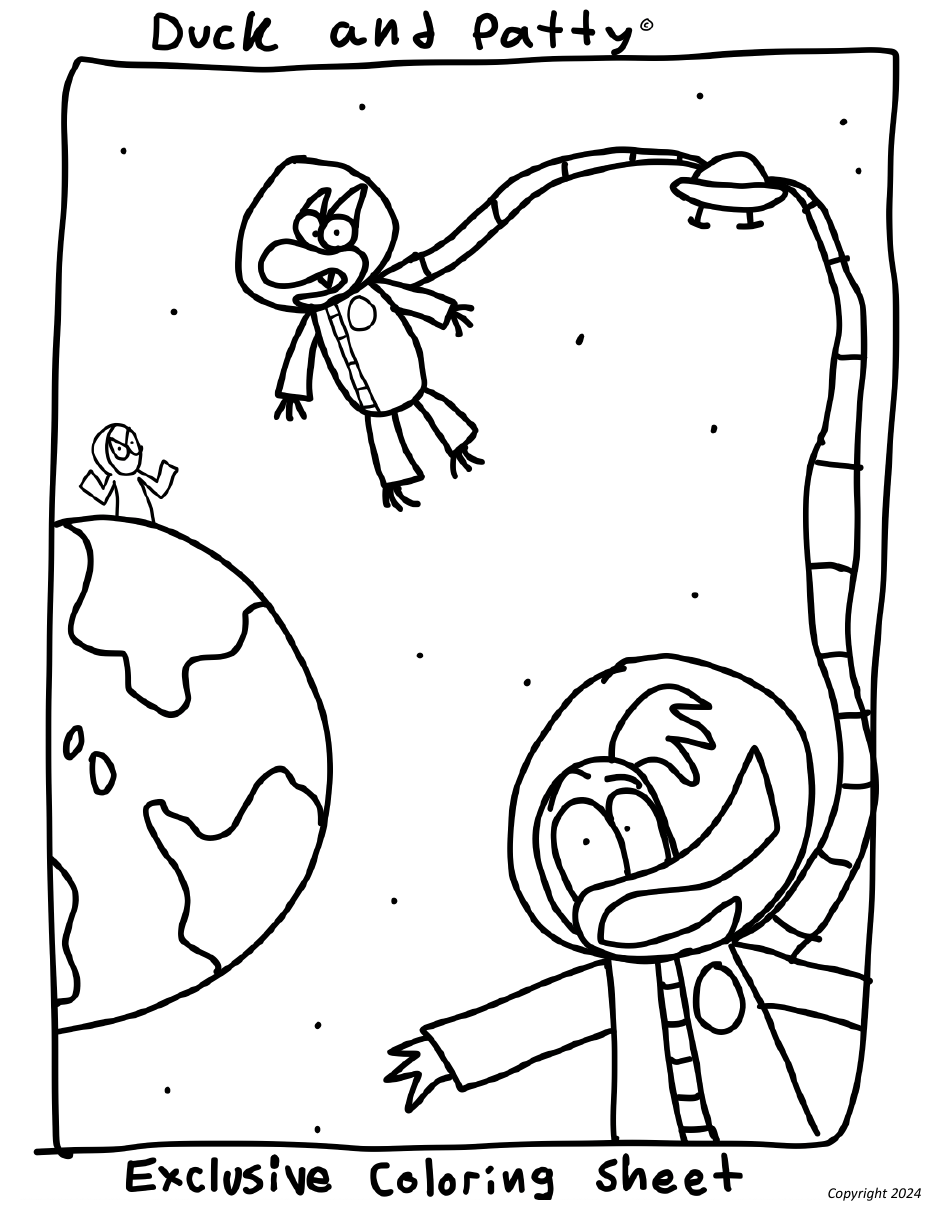 Duck and Patty coloring page preview